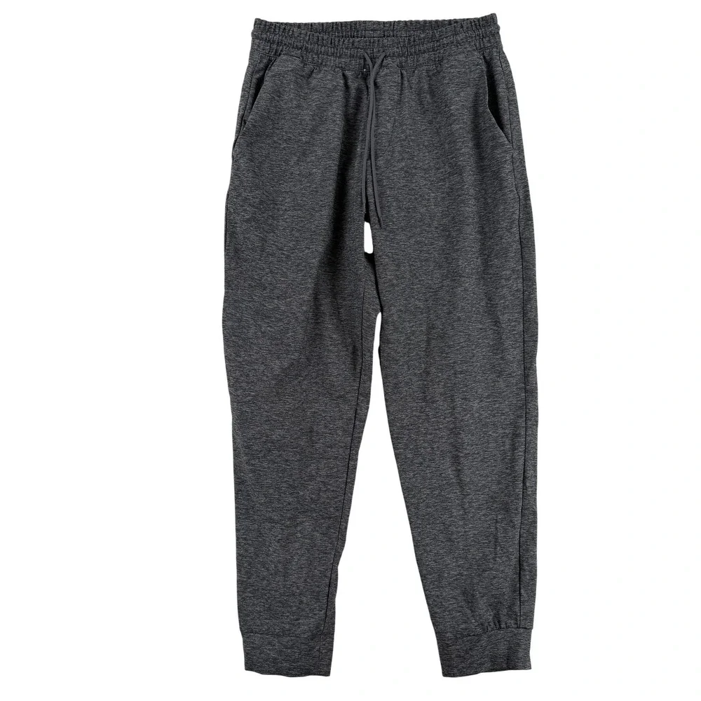 Uniqlo Jogger Pants Mens Large Gray Knit Elastic Waist Drawstring Pockets Lounge